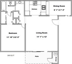 1 Bedroom 130 floor plan